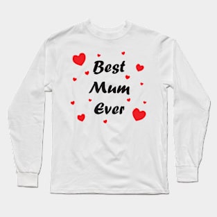 Best mum ever heart doodle hand drawn design Long Sleeve T-Shirt